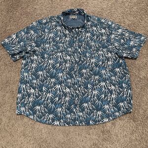 Duluth Trading Shirt Mens 3XL Blue Short Sleeve Vented Fishing Outdoor Top